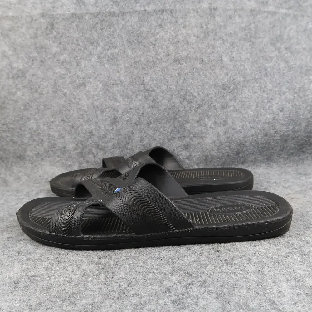 Bokos Shoes Mens 44 Sandals Slides Slip On Casual Black Sport Active Rubber